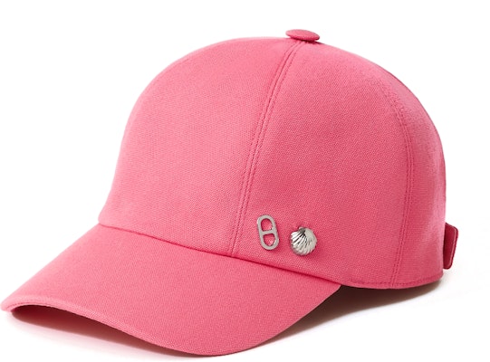 HERMES Badge Design Cotton Pink Cap Unisex Couple Style. H241064N RA56 Buy HERMES Badge Design Cotton Pink Cap Unisex Couple Style. H241064N RA56