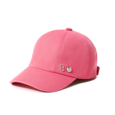 HERMES Badge Design Cotton Pink Cap Unisex Couple Style. H241064N RA56