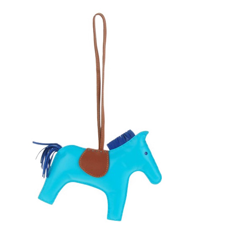 Order Hermès Llavero Milo Rodeo Caballo Lambskin GM Azul Azteca/Azul Eléctrico/Fauve