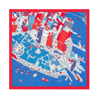 HERMES Battery Park Silk Scarf 90x90 Multi-color Square Scarf. H003164S-25