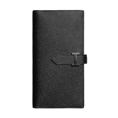 Hermes Bearn Wallet Epsom Calfskin and Black PVD Plated 'H' tab