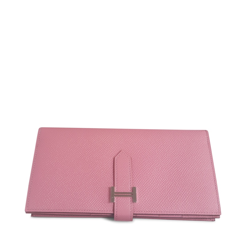 Hermes Bearn Wallet Epsom Palladium Rose Sakura