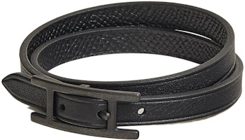 HERMES Behapi Swift & Epsom Double Tour Leather Bracelet Unisex Black H010700CHAAT5 HERMES Behapi Swift & Epsom Double Tour Leather Bracelet Unisex Black H010700CHAAT5