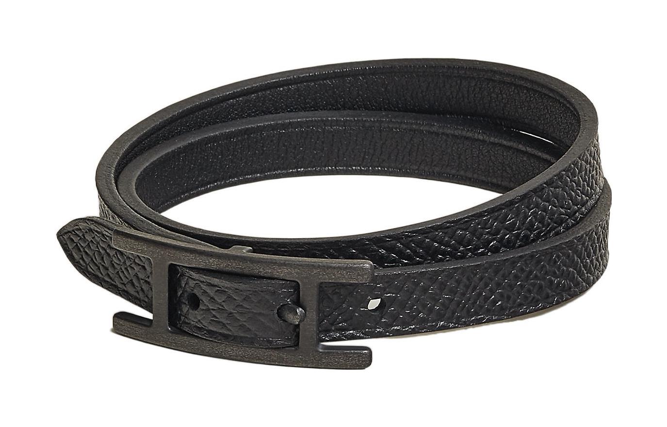 Lookbook 에르메스 베하피 스위프트&에프솜 더블 투어 가죽 팔찌 유니섹스 블랙 H010700CHAAT5