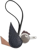 HERMES Bird Design Black Alloy Pendant Unisex Couple Accessory. H083886CK HERMES Bird Design Black Alloy Pendant Unisex Couple Accessory. H083886CK