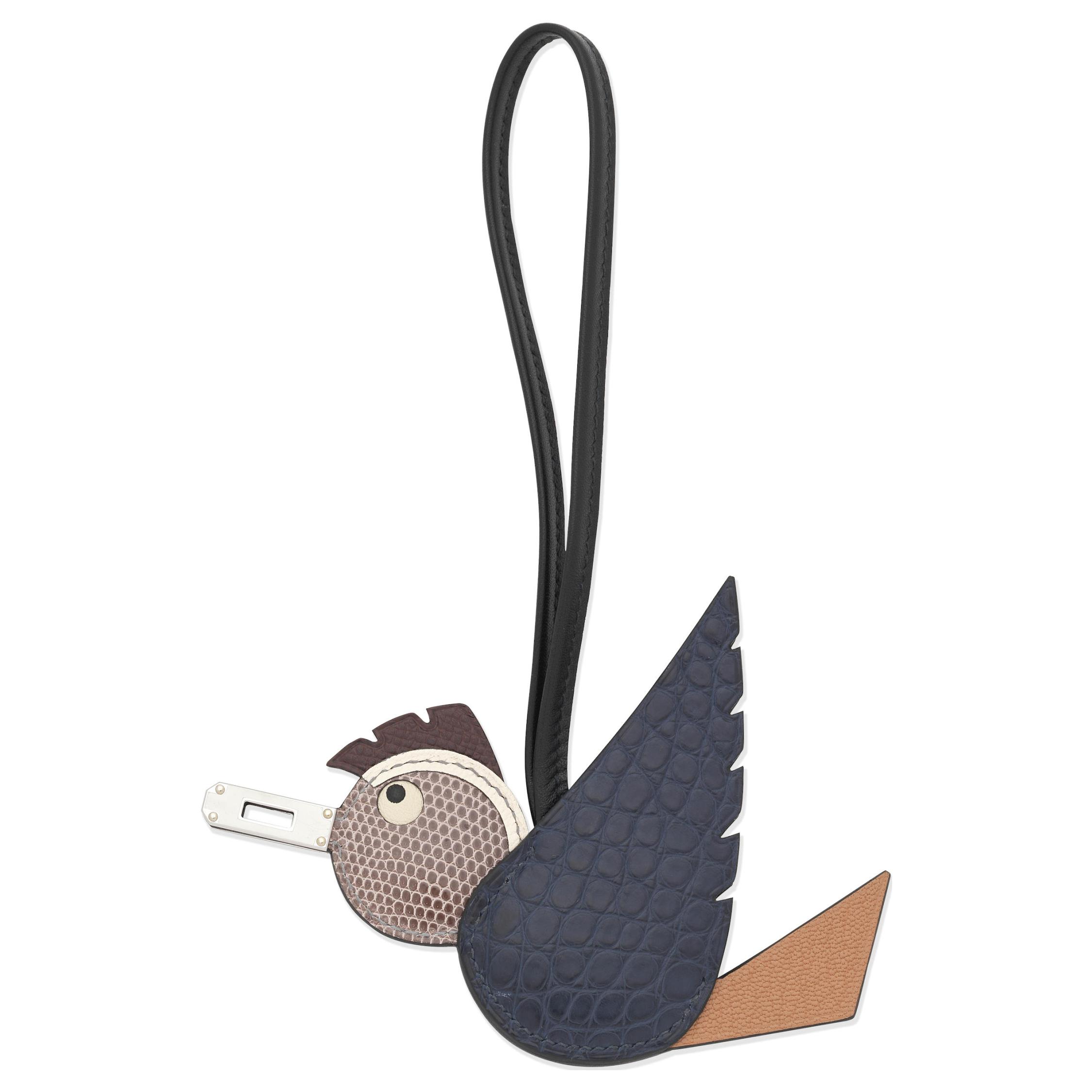 Lookbook HERMES Loket Aloi Hitam Rekaan Burung Unisex Aksesori Pasangan. H083886CK