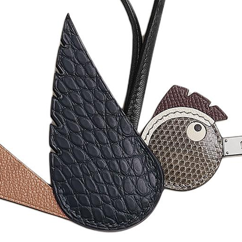 Shop HERMES Loket Aloi Hitam Rekaan Burung Unisex Aksesori Pasangan. H083886CK