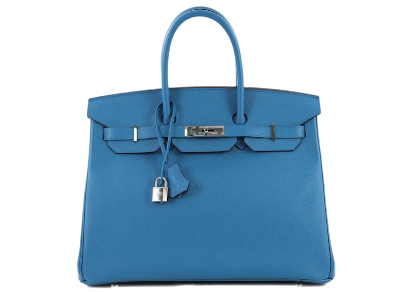 Hermes Birkin Epsom Palladium 35 Bleu Zanzibar