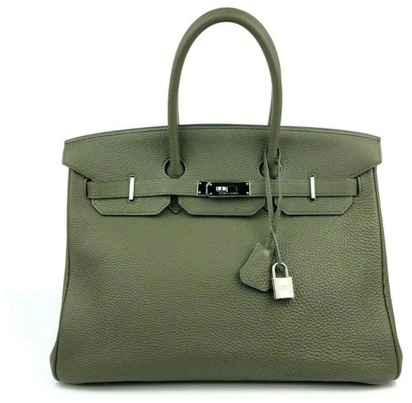 hermes-birkin-leather-palladium-tone-35-army-green