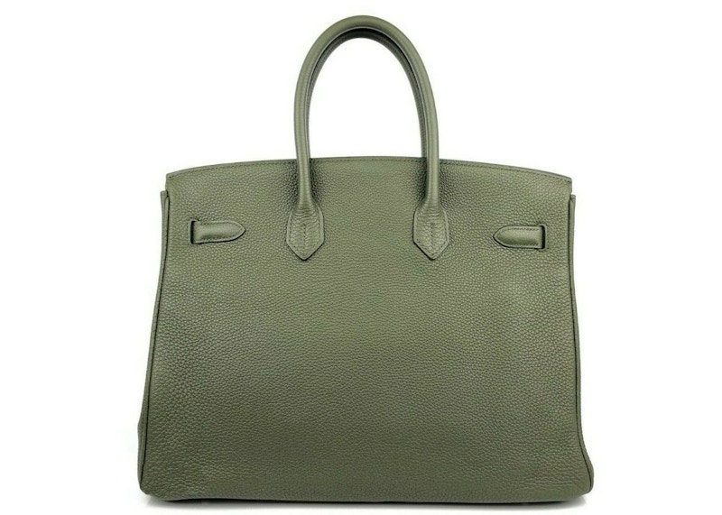 Order Hermes Birkin Cuero Tono Paladio 35 Verde Militar