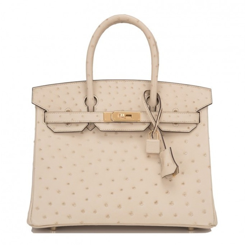 Hermes Birkin Ostrich 30 Parchement
