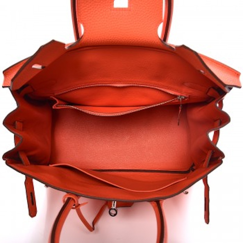 Lookbook Hermes Birkin Taurillon Clemence 30 Naranja Amapola