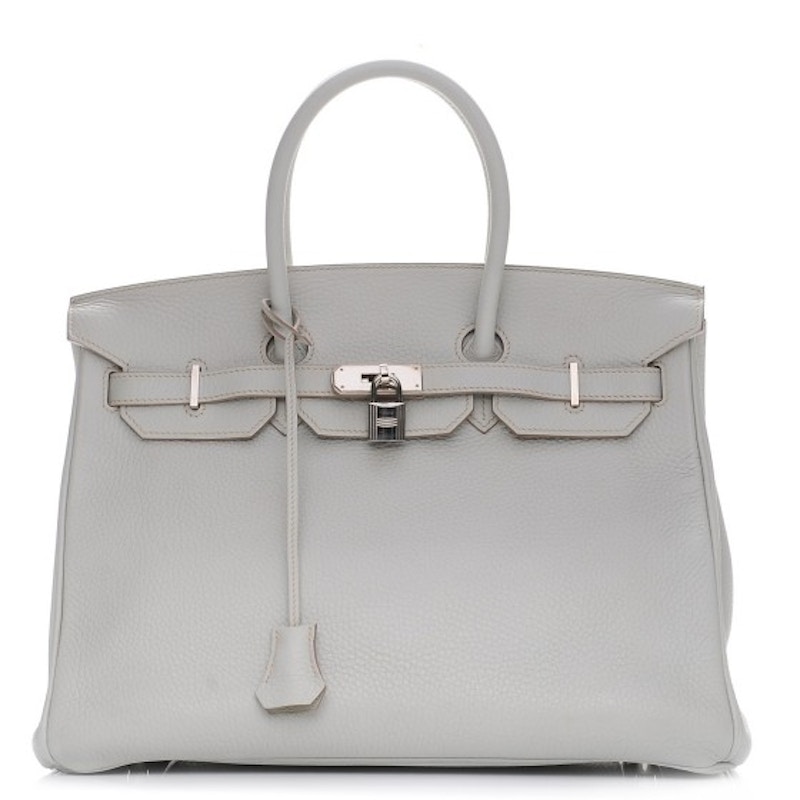 Hermes Birkin Taurillon Clemence 35 Gris Perle