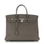 Buy Hermes Birkin Taurillon Clemence 40 Etain Abu-abu
