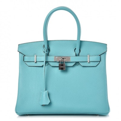 Hermes Birkin Taurillon Clemence Palladium 30 Biru Atoll Buy Hermes Birkin Taurillon Clemence Palladium 30 Biru Atoll