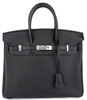 Hermes Birkin Togo 25 Silver-tone Noir Hermes Birkin Togo 25 Silver-tone Noir