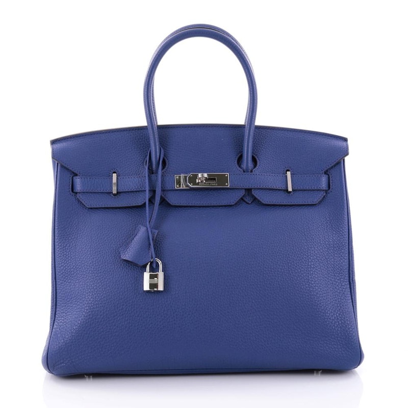 Hermes Birkin Togo 35 Bleu Electric