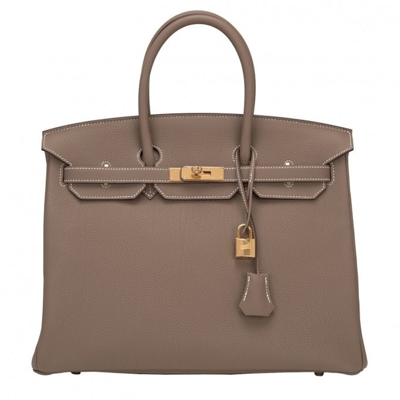 Hermes Birkin Togo Gold Plated 35 Etoupe