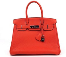 Hermes Birkin Togo Palladium-tone 30 Capucine Orange Hermes Birkin Togo Palladium-tone 30 Capucine Orange