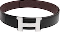 Buy Cinturón de Cuero Negro/Marrón HERMÈS para Hombre con Hebilla Mate - Ancho 3.8cm. H074562CB86 - H077971CAAB