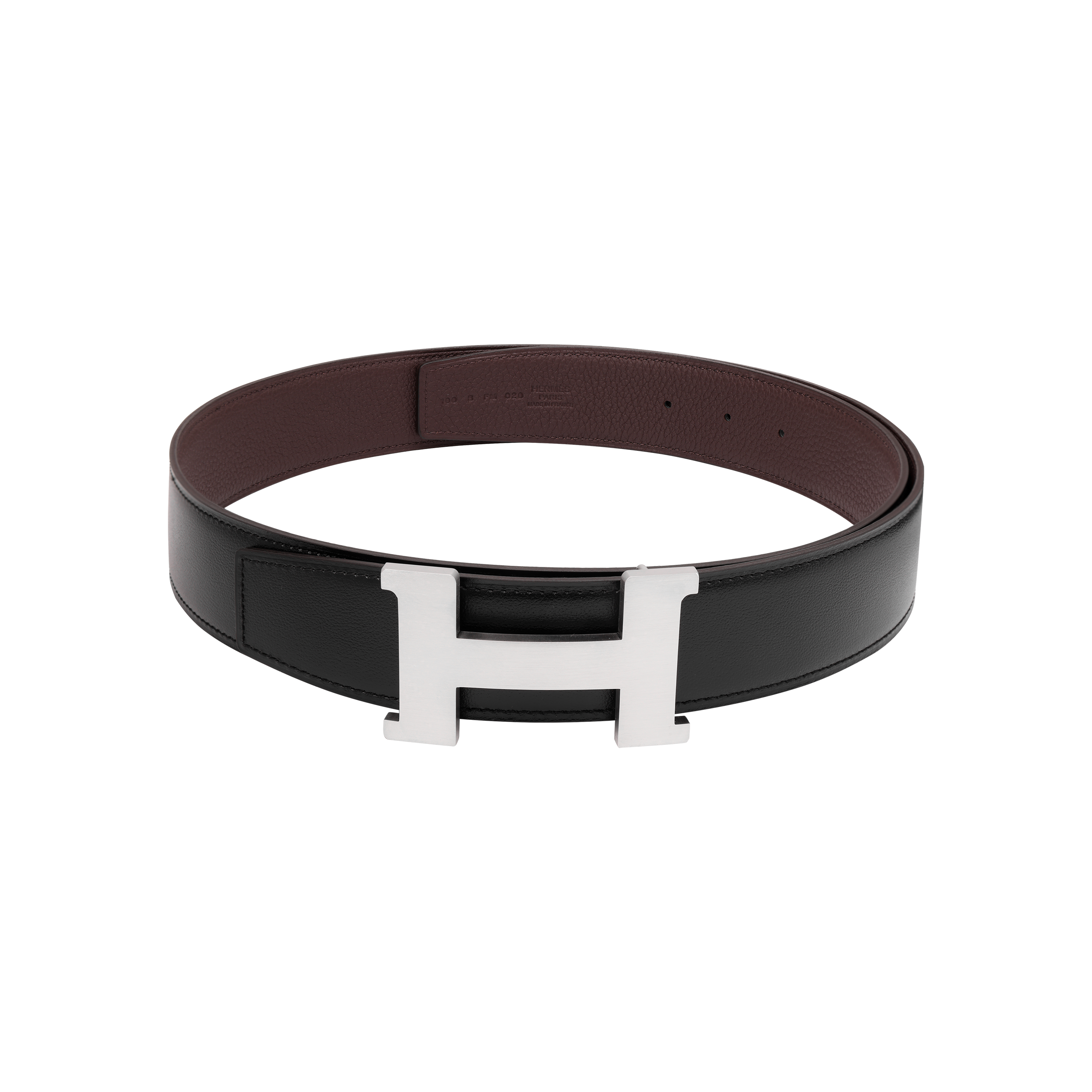 Order Cinturón de Cuero Negro/Marrón HERMÈS para Hombre con Hebilla Mate - Ancho 3.8cm. H074562CB86 - H077971CAAB