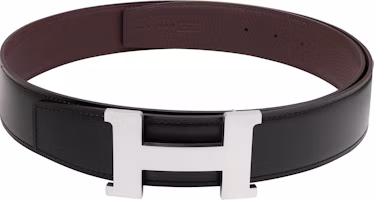 Order HERMES Black/Brown Leather Belt with Matte Metal Buckle for Men - 3.8cm Wide. H074562CB86 - H077971CAAB