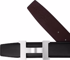 Purchase HERMES Black/Brown Leather Belt with Matte Metal Buckle for Men - 3.8cm Wide. H074562CB86 - H077971CAAB