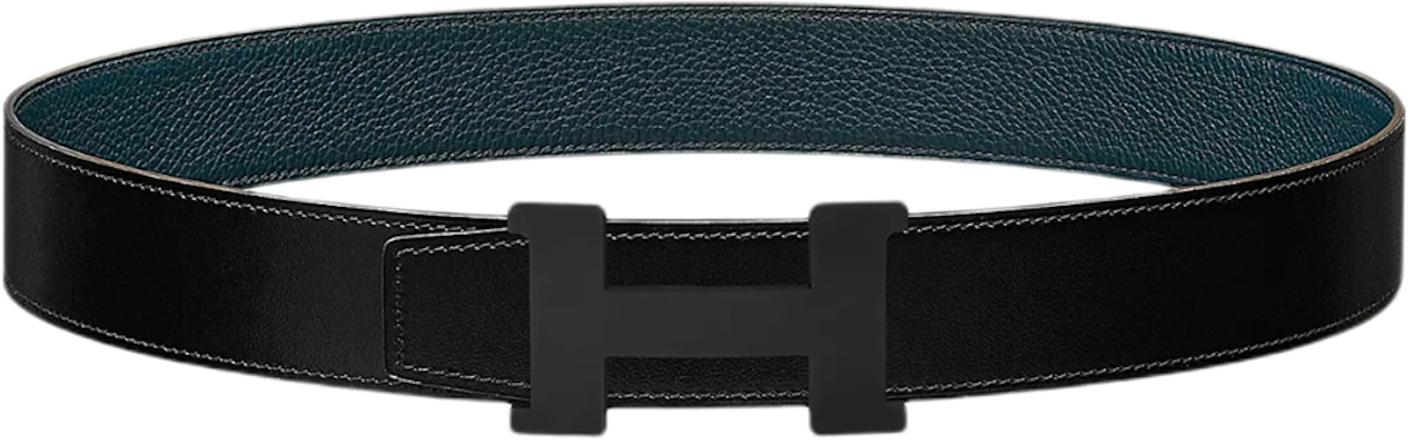 HERMES 黑色扣頭 Togo 小牛皮可雙面用腰帶 3.8cm - 黑色/藍色 腰帶 H081106CH89-H077971CAAE Order HERMES 黑色扣頭 Togo 小牛皮可雙面用腰帶 3.8cm - 黑色/藍色 腰帶 H081106CH89-H077971CAAE
