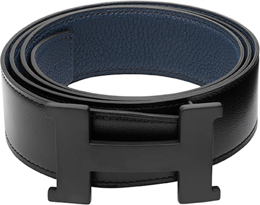HERMES 黑色扣頭 Togo 小牛皮可雙面用腰帶 3.8cm - 黑色/藍色 腰帶 H081106CH89-H077971CAAE Lookbook HERMES 黑色扣頭 Togo 小牛皮可雙面用腰帶 3.8cm - 黑色/藍色 腰帶 H081106CH89-H077971CAAE
