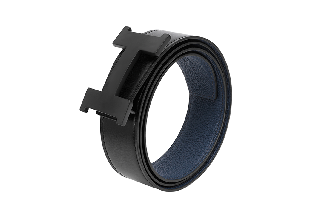 HERMES Black Buckle Togo Calfskin Reversible Belt 3.8cm - Black/Blue Belt H081106CH89-H077971CAAE 圖 4