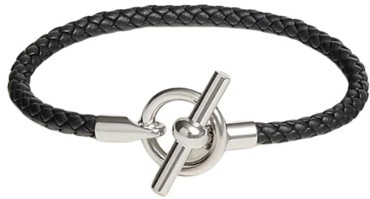 HERMES Black Calfskin Unisex Bracelet Couple Design Solid Color. H077240FP6WT4 Lookbook HERMES Black Calfskin Unisex Bracelet Couple Design Solid Color. H077240FP6WT4