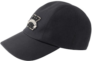 HERMES Black Cotton Logo Baseball Cap Unisex Couple Style. H232030N 02 HERMES Black Cotton Logo Baseball Cap Unisex Couple Style. H232030N 02