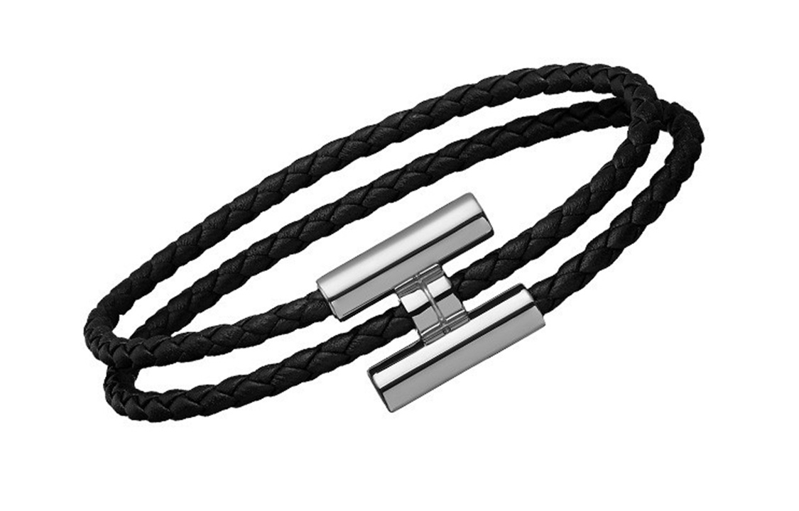 Lookbook HERMES Gelang Tali Fesyen Hitam Lelaki dengan Beg Hadiah H068406FP89