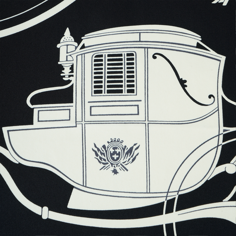 HERMES Black Fringe Jacquard Pattern Scarf Unisex Couple's Edition. H271063T 70 圖 3