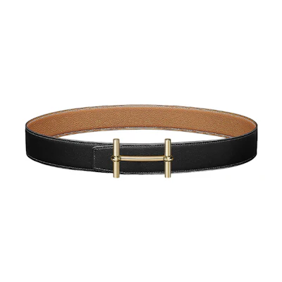HERMES Black/Gold Automatic Buckle Calfskin Belt 3.8cm H077938CP2K