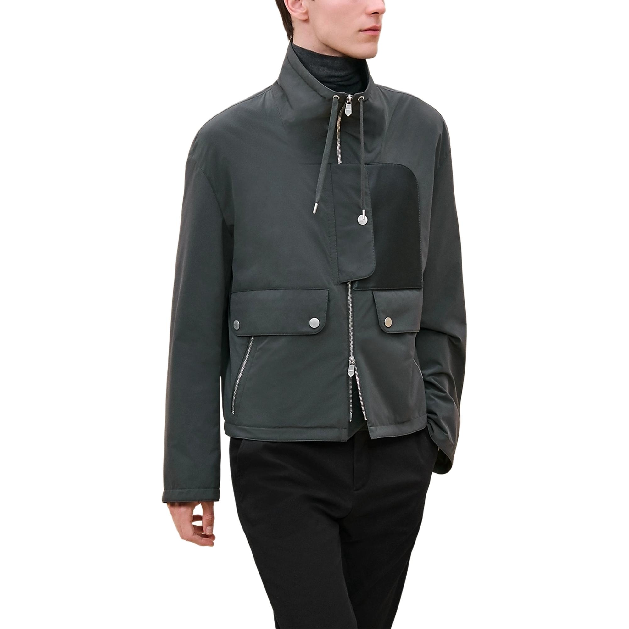 Hermes Black High-Neck Drawstring Zip-Up Jacket H462860HK06