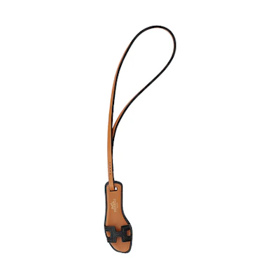 HERMES Black Mini Slipper Charm Keychain. H080148CAAA