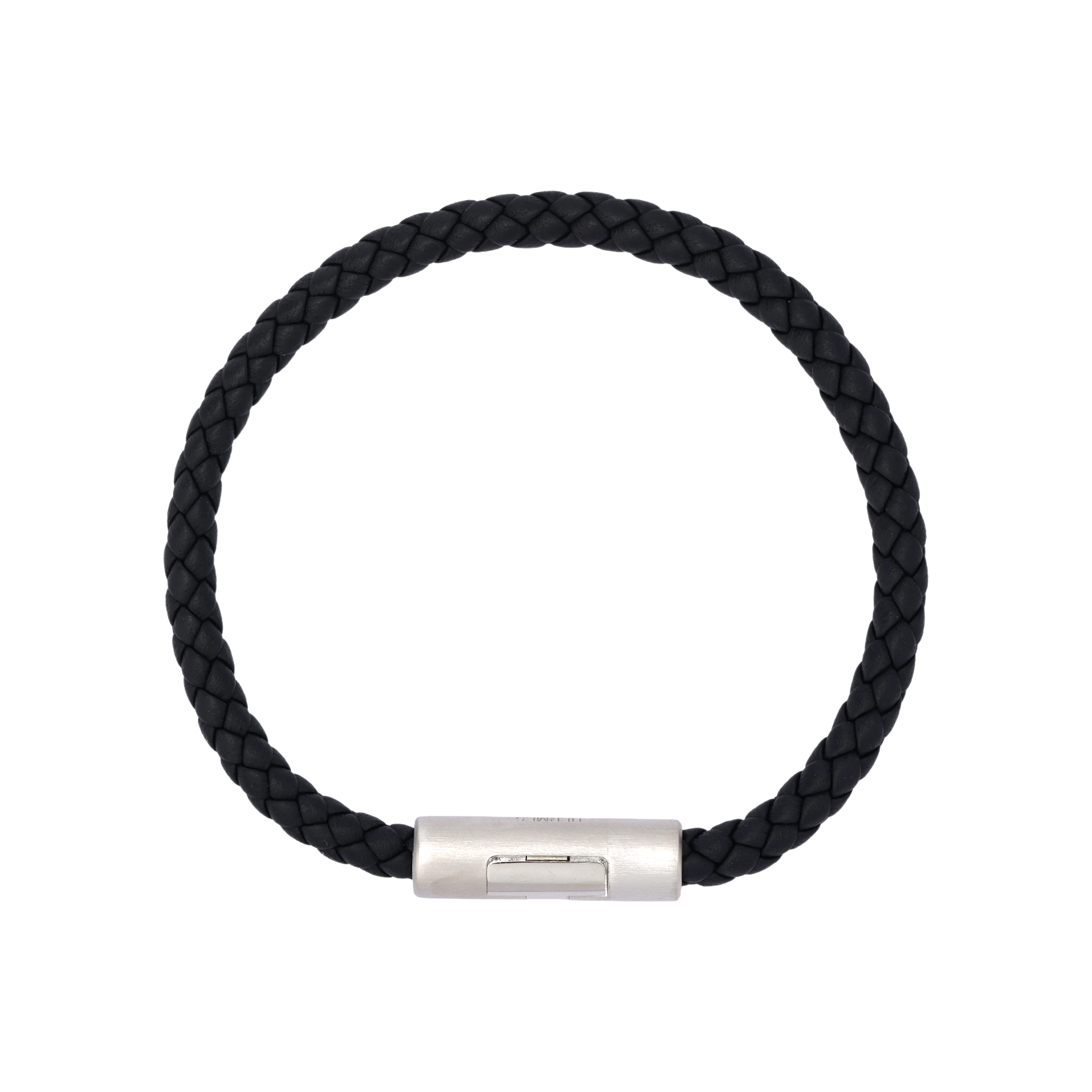 HERMES Black Palladium-Plated Calfskin Unisex Bracelet Couples Edition. H077324FP