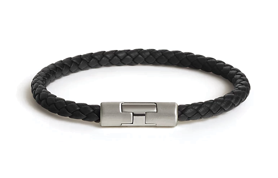 HERMES Black Palladium-Plated Calfskin Unisex Bracelet Couples Edition. H077324FP 圖 2