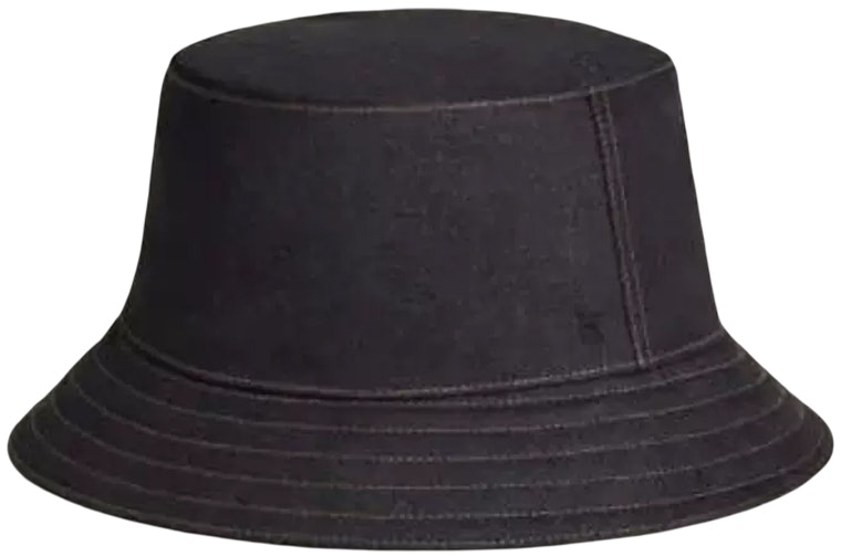 hermes-black-polyester-bucket-hat-unisex-sunhat-plain-design-couples-style-h222053-n-6059-59-60-indigo