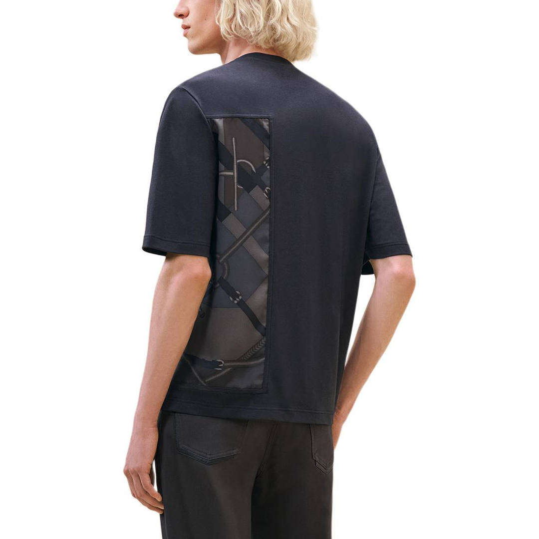 HERMES Black Short Sleeve Crew Neck Printed T-Shirt H467920HA02SM 圖 3