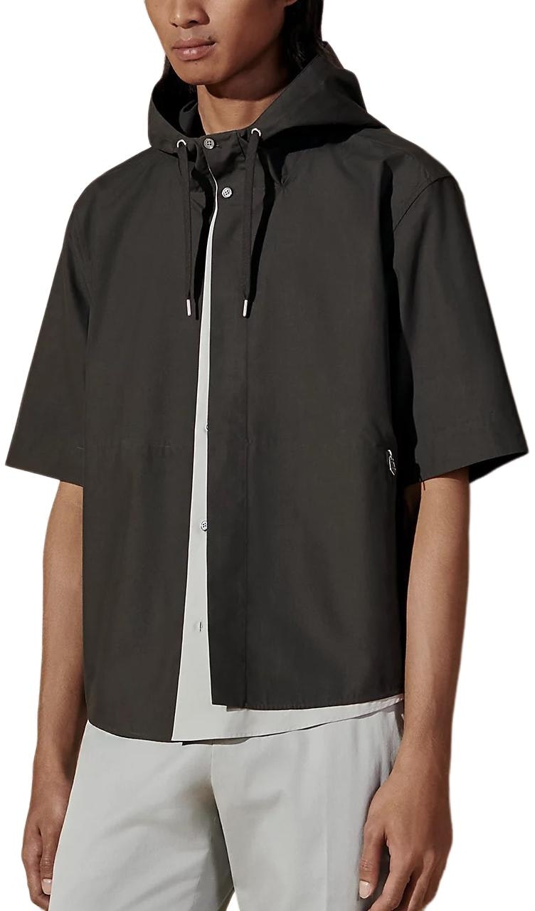 hermes-black-solid-color-hooded-relaxed-fit-short-sleeve-jacket-h456140-h21-a