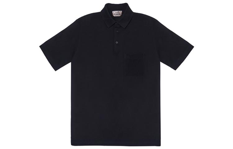 Order HERMES Polo Negro de Manga Corta con Bolsillo para Hombre. H072325HA02
