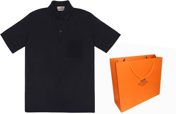 HERMES Polo Negro de Manga Corta con Bolsillo para Hombre. H072325HA02 Shop HERMES Polo Negro de Manga Corta con Bolsillo para Hombre. H072325HA02
