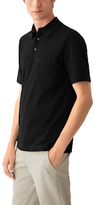 HERMES Polo Negro de Manga Corta con Bolsillo para Hombre. H072325HA02 Sizing HERMES Polo Negro de Manga Corta con Bolsillo para Hombre. H072325HA02