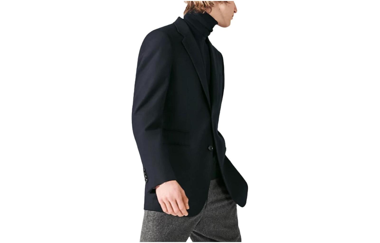 Hermes Black Solid Single-Breasted Long Sleeve Blazer Jacket H364004H20150
