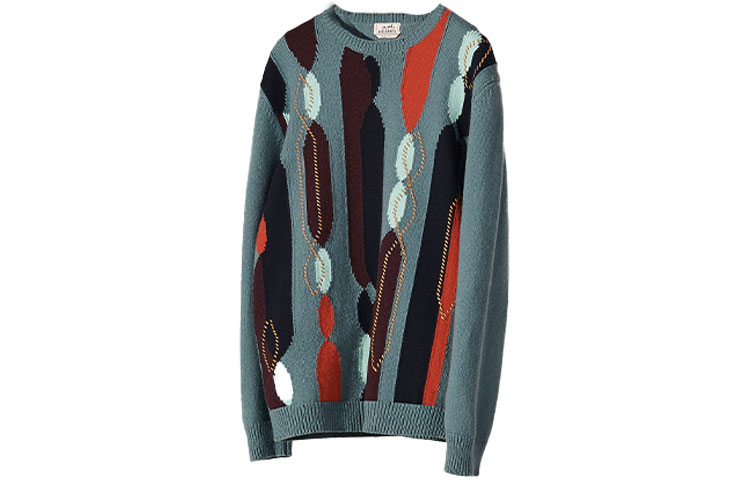 Order HERMES 藍色拼色羊絨毛衣套頭衫。 H167180HA3K