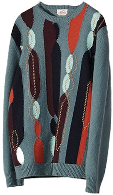 HERMES 藍色拼色羊絨毛衣套頭衫。 H167180HA3K Order HERMES 藍色拼色羊絨毛衣套頭衫。 H167180HA3K