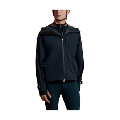 Hermes Blue Solid Color Zip-Up Casual Sports Jacket H800685EV01