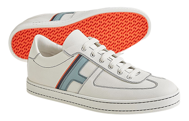 Purchase HERMES Boomerang 'Sepatu Kulit Putih Low-Top' H211861Z-HMB